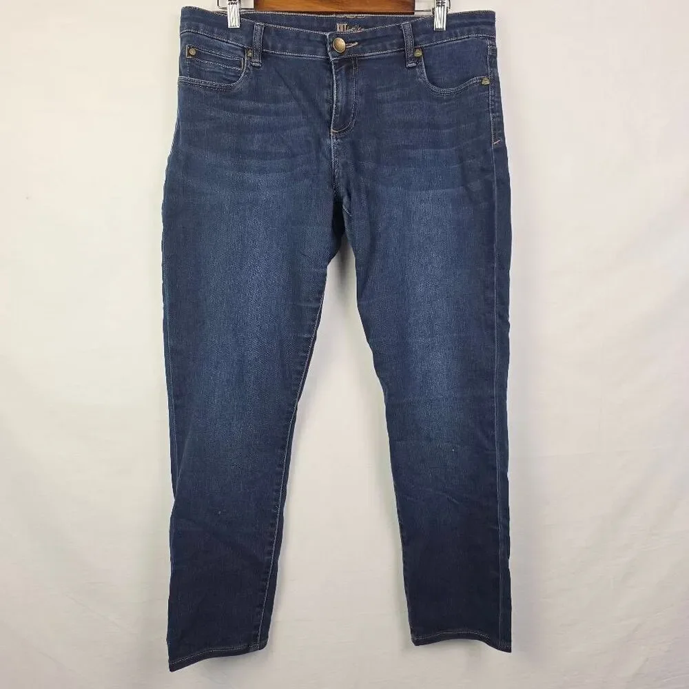KUT From The Kloth Size 12 Dark Wash Stretch Straight Jeans